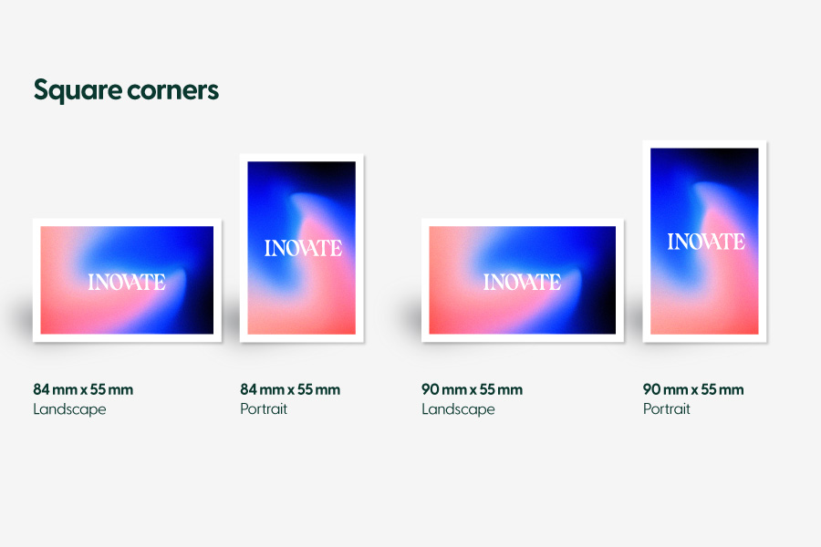 310gsm Essential Full Colour Double Sided Business Cards - Square Corners - Multiple Sizes